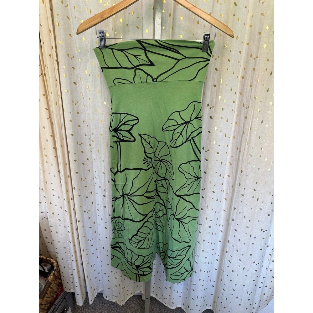 Simply Sisters Lola Hawaiian Kalo Fold Over Stretch Knit Maxi Skirt Dress XS